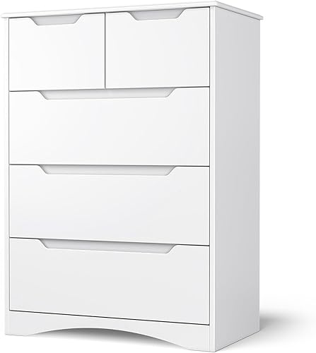 Bealife Commode 5 Tiroirs - Meuble de Rangement Spacieux en Bois - Commode Moderne pour Chambre, Couloir, Bureau et Salon - Nail Gallerys