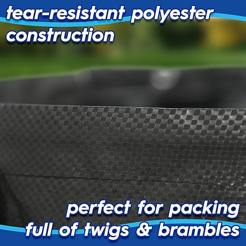 Harbour Housewares 400L Sacs pour Déchets de Jardin avec Poignées - Noir - 2x Grand Fort Réutilisable Plastique Robuste Jardinage Décombres Déchets Herbe Compost Feuille Sol Boutures Sacs à Ordures - Nail Gallerys