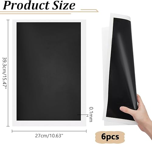 NBEADS 6 Pcs Papier de Marquage Gravure, 39.3x27cm Papier Couleur Papier de Couleur Sculpté en Pierre Céramique pour graver sur la céramique et le verre, Noir - Nail Gallerys