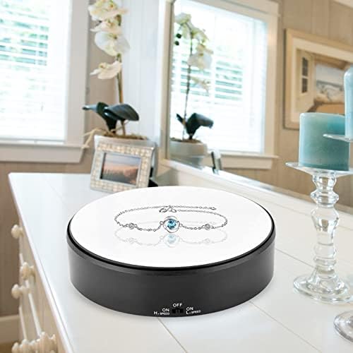 Présentoir rotatif, vitesse réglable à 360 degrés, plateau tournant électrique pour photographie, produits de collection, gâteaux, capacité d'affichage de 1,5 à 2 kg (sans batterie) - Nail Gallerys