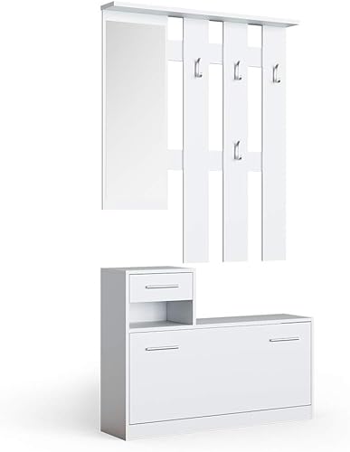 Vicco Vestiaire Billy, Blanc/Sonoma, 25 x 191 cm - Nail Gallerys