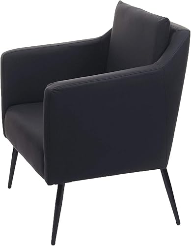 Fauteuil de Salon HWC-H93a, Fauteuil Cocktail Fauteuil Relax Fauteuil - Similicuir Noir - Nail Gallerys