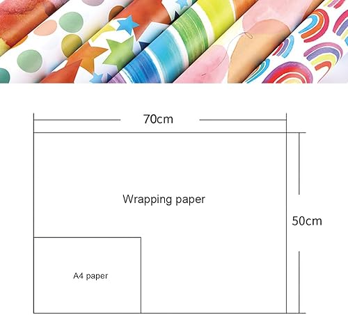 HBell Rouleau de papier cadeau d'anniversaire, 15 m de papier cadeau coloré, papier d'emballage kraft recyclable, pour garçons, filles, hommes, femmes, décorations d'anniversaire - Nail Gallerys