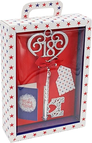 Widdle Gifts Ltd Clé souvenir garçon de 18 ans et boîte de présentation brillante avec finition satinée – Cadeau d'anniversaire 18 ans - Nail Gallerys