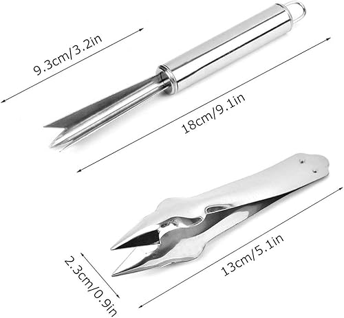 Éplucheur graines en forme de V en acier inoxydable - 1 éplucheur pour les yeux, 1 clip - pelle pour les yeux d'ananas, Peut également enlever les racines de fraises, pommes terre, carottes, etc. - Nail Gallerys