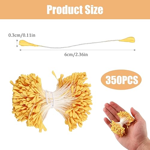 Nettoyeur de pipe, 350 pièces étamines jaunes avec deux têtes de perles de 3 mm, projet DIY fait main bouquet de tulipes pour accessoires nettoyeur de pipe fait à la main - Nail Gallerys