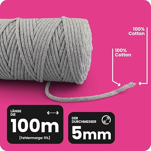 Netuno 1 Fil de macramé Ivoire avec Fil métallique doré 5mm 100m Cordon en Coton pour macramé Fil de Bricolage Loisirs créatifs Art et Artisanat Cordon de macramé Corde macramé Cordon de Bricolage - Nail Gallerys