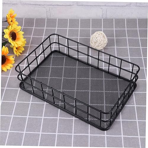 Vaguelly 1pièce Panier De Rangement Fer Noir Organisateur De Bureau Pour Cosmétiques Et Articles Divers Panier Métallique Pratique Pour Maison Et Cuisine - Nail Gallerys