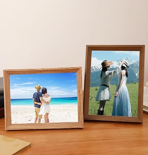 Cadres Photo, 13x25cm Marron Rectangle Cadres pour Photos/Images/Collage, Horizontal et vertical, Dessus de table et mur, MDF et Acrylique - Nail Gallerys