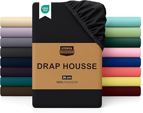 Utopia Bedding Drap Housse - Blanc, 160 x 200 cm - Coupes de 35 cm pour Matelas épais - Polyester Microfibre brossée - Nail Gallerys