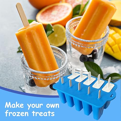 Midnadiy Moule a Glace, Moule Glace avec 10 Cavités Faciles à Détacher, Moules à Glace Poignée à Rebord pour une Prise en Main Facile, Moules en Silicone sans BPA (rouge) - Nail Gallerys