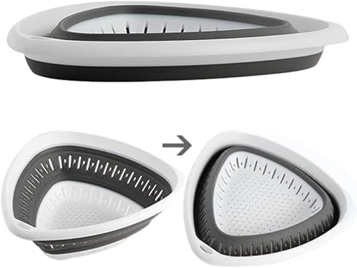 Bilieasy Passoire de cuisine pliable et passoire alimentaire, respectueux de l'environnement, non toxique, facile à nettoyer (gris, 1 pièce) - Nail Gallerys