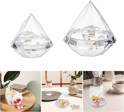 Vynetra Lot de 10 boîtes à bonbons élégantes à remplir en forme de diamants pour fête de mariée, anniversaire - Nail Gallerys