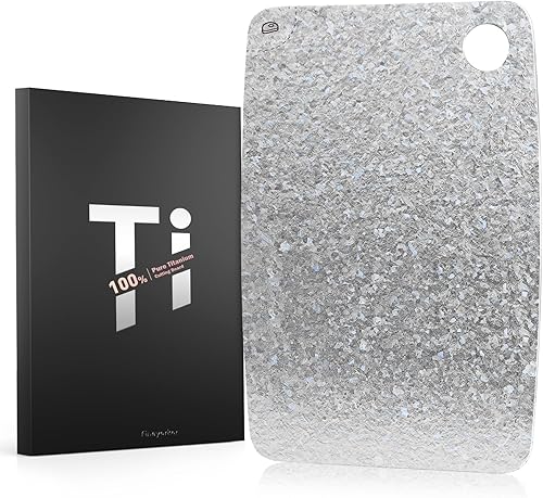 Planche à découper 100 % titane pur – Planche à découper antibactérienne certifiée EPA, planche à découper double face en titane pur pour cuisine et cuisine extérieure (30,5 x 20,3 cm) - Nail Gallerys