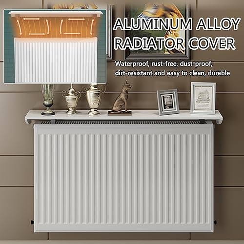 Etagere Radiateur,Tablette Radiateur Sans Percer,Cache-radiateur,étagère Flottante sur radiateur,20-160 cm Long,Couvercle de radiateur Blanc,étagère supérieure en Aluminium,pour Cuisine,Salon(110CM) - Nail Gallerys