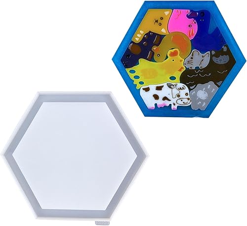 Lot de 2 moules créatifs en résine pour puzzle d'animaux polyvalents pour créer des pièces d'art décoratives - Nail Gallerys