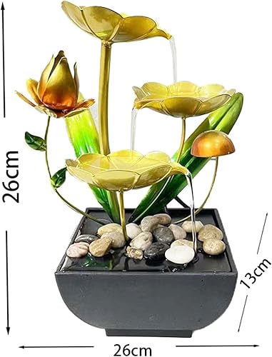 Tuzsocr Fontaine d'intérieur,Ornements d'eau Courante,Fontaine d'eau de Bureau avec Cascade LED - Idéal Méditation et Détente - pour la Décoration de la Maison,L'ameublement de Bureau (Style 2-A) - Nail Gallerys