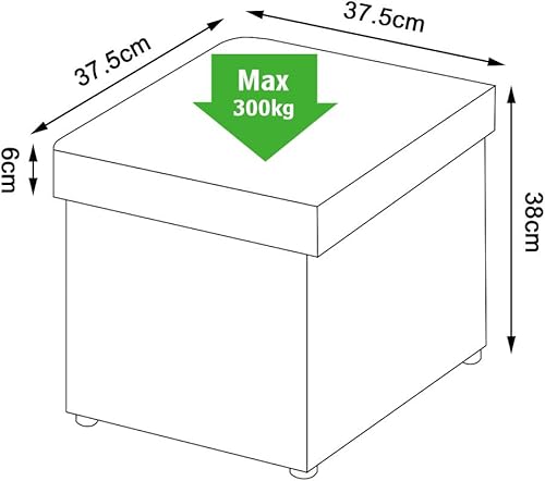 dibea Tabouret Pliable en Lin Cube Coffre de Rangement, 76x38x38 cm Gris - Nail Gallerys