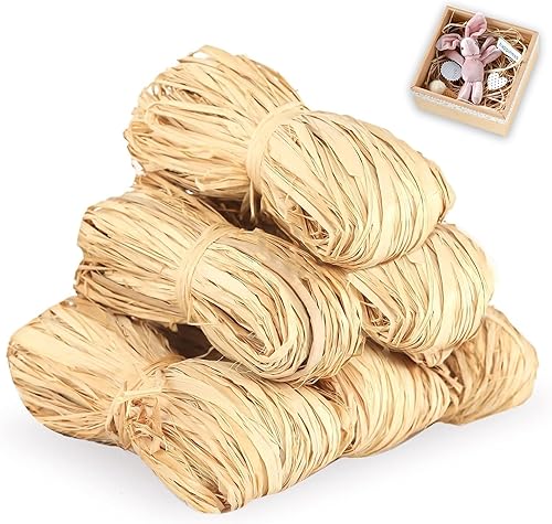 6 Pièces Raphia Naturel de 300g Rafia en Naturelle Rafia Naturel Bobine Raphia Jardin Raphia Naturel Rafia, Raphia pour Emballage Cadeau, Bouquets de Fleuriste, Décoration, Bricolage (6x50g) - Nail Gallerys