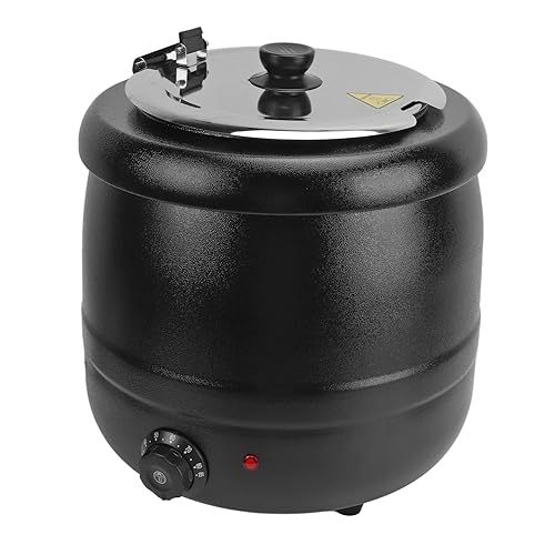 Réchauffeur de Marmite à Soupe 10L avec Isolation Thermique, Marmite en Acier Inoxydable, Réchaud à Soupe Alimentaire, Réchaud de Buffet, Marmite à Soupe Réchauffante (Prise UE - Nail Gallerys