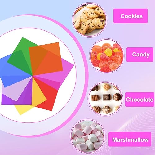 Lot de 200 films transparents colorés en cellophane - 8 couleurs - Film transparent - Pour les bonbons, les loisirs créatifs et la décoration - Nail Gallerys