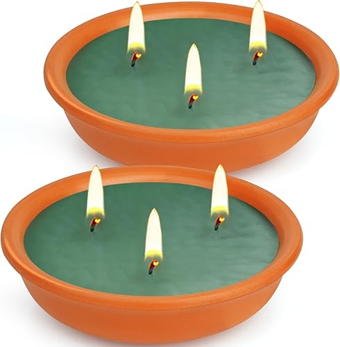 Bougie d'extérieur à la citronnelle, 2 pièces Bougies d'extérieur à l'huile de citronnelle et à la cire de soja naturelle, Coffret de bougies parfumées - Parfait pour le jardin,terrasse,camping - Nail Gallerys