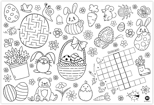 Lot de 12 Sets de Table de Pâques à colorier, Sets de Table de Pâques à colorier, Coloriage Pâques, Activités pour Enfants, Décoration pour Table de Pâques, Idée Cadeau de Pâques - Nail Gallerys
