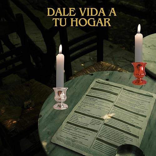 Bonyelite Lot de 3 bougeoirs en verre pour bougies | Couleurs rouges et argentées | Décoration élégante pour tables de mariage, maison et événements | Design délicat et brillant (rouge) - Nail Gallerys