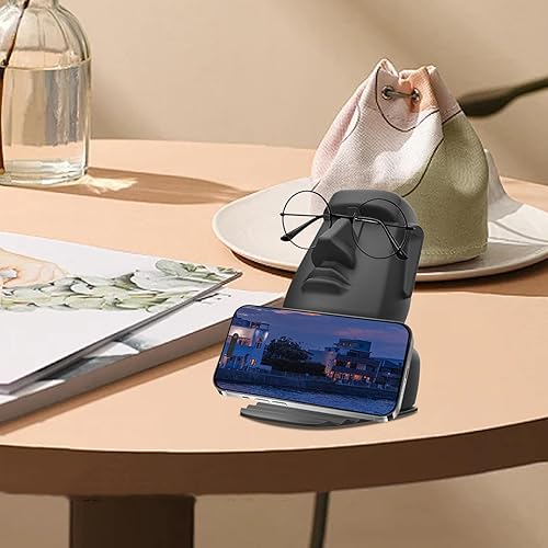 Présentoir de visage de lunettes, support de lunettes de décoration en pierre drôle,Support de lunettes unique en forme de tête d'homme en pierre | Sculpture créative d'affichage de lunettes pour cham - Nail Gallerys