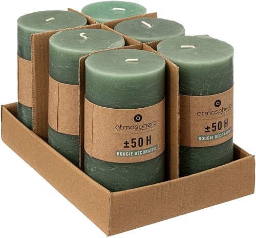 Atmosphera - Bougie rustique - vert eucalyptus - 445g - Nail Gallerys
