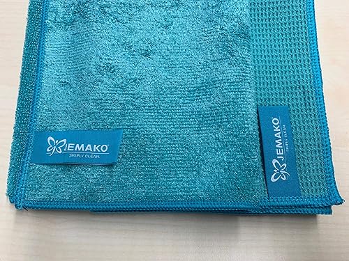 Jemako Lot de 2 Chiffons secs Moyens 45 x 60 cm + Chiffon Professionnel Moyen 40 x 45 cm, Turquoise - Nail Gallerys