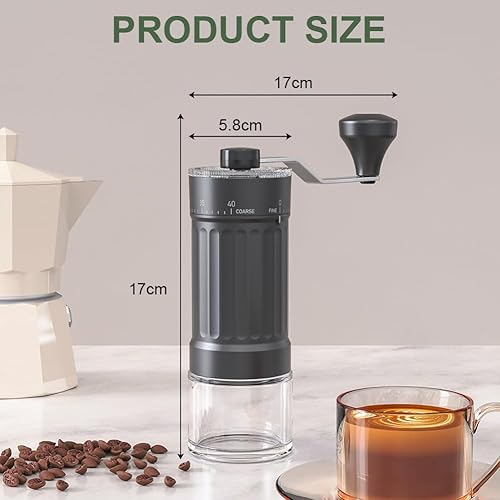 HOTUT Moulin à café manuel externe réglable avec broyeur conique en céramique de haute précision, 40 niveaux réglables, pour Aeropress, Expresso, Pour Over, French Press et cafetière à moka - Nail Gallerys