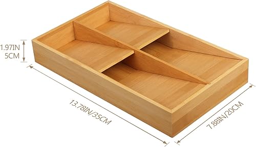 JSVER Range Couverts Tiroir Rangement Couvert Pour Tiroir Compact Plateau d'Ustensiles Tiroir Bambou Boîte à Couverts Organisateur de Tiroir Cuisine 35 x 20 x 5 cm (L x L x H) Couleur Bois - Nail Gallerys
