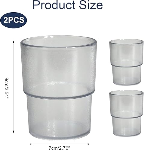 Wisebom 2 PCS Gobelet Salle de Bain, Gobelet Brosse à Dent Reutilisable Pot a Brosse a Dent Plastique Tasse de Rince Bouche Antidérapant pour Famille, Couple, Brosse à Dents, Dentifrice (Transparent) - Nail Gallerys