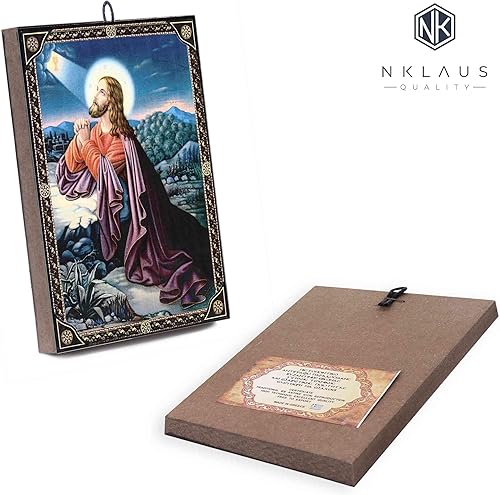 NKlaus Icône Jésus sur le Mont des Oliviers de Getsémani 9,7 x 13,5 x 1,2 cm icône chrétienne orthodoxe de Grèce 60117 - Nail Gallerys