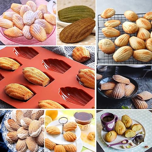 Lovesmile Moule Madeleine, 2 Pièces Moule Madeleine Silicone, Moule Madeleine Cake Factory, Moule Mini Madeleine Convient pour Gâteaux Chocolat Biscuits Glaçons(9 Cavités) - Nail Gallerys