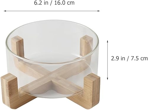 Cabilock Saladier en verre transparent avec support en bois pour apéritifs, desserts, snacks, fruits, snacks, maison, hôtel, restaurant, fête - Nail Gallerys
