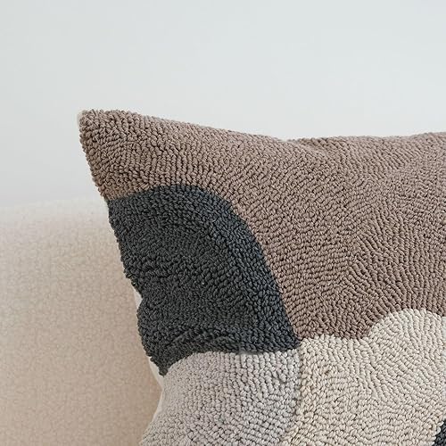 Housse de coussin lombaire tissée touffetée à thème neutre, décoration d'intérieur (C (45,7 x 45,7 cm) - Nail Gallerys