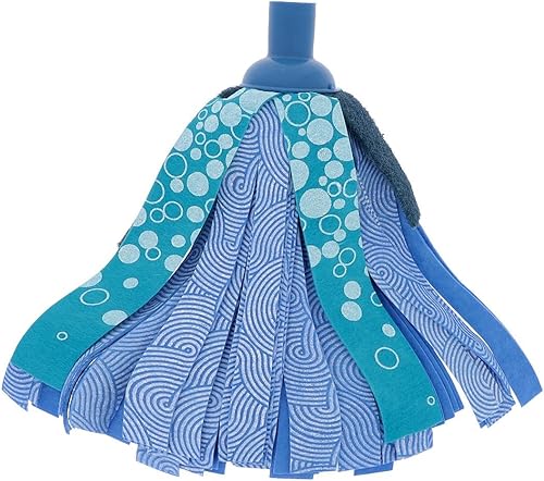 ÉLÉPHANT Maison - Tête À Franges La Formidable - Tous Types de Sols - Multi-Actions, Lave, Frotte & Désincruste en Profondeur, Franges Bleues & PAD Grattant - Bleu - Haute Qualité - Fabriqué en France - Nail Gallerys