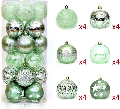 EpheyFIF Lot de 24 boules de Noël à suspendre pour sapin de Noël - 6 cm - Doré rose - Nail Gallerys