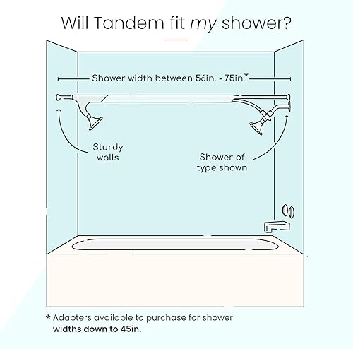 Tandem Shower by Boona - Dual Shower Head for Couples, High Pressure Double Shower Heads with 3 Flow Settings (Two Showerheads, Midnight Black) - Nail Gallerys