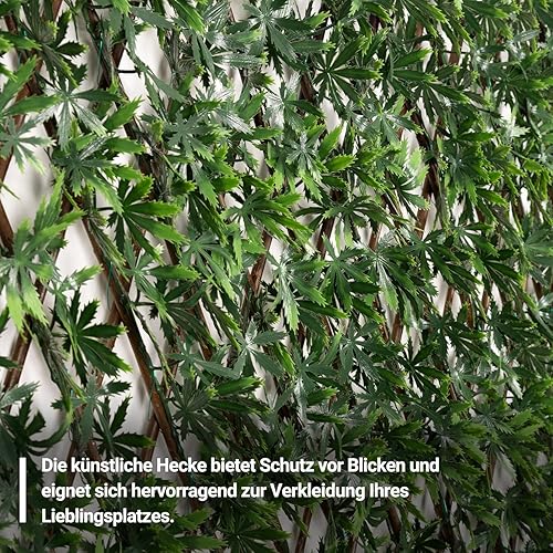 DVAURLIAN Haie artificielle - 100 x 200 cm - Brise-vue - Pour balcon - Pour murs intérieurs - Avec treillis - Décoration de jardin - Brise-vue - Saule - Nail Gallerys