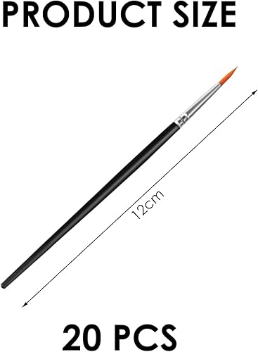 Lot de 20 pinceaux fins, pinceaux secs pour peinture miniature, pinceaux pour modèles miniatures, pinceaux pour détails fins, peinture, pinceau à outils de peinture, micro-pinceaux de détail (noir) - Nail Gallerys