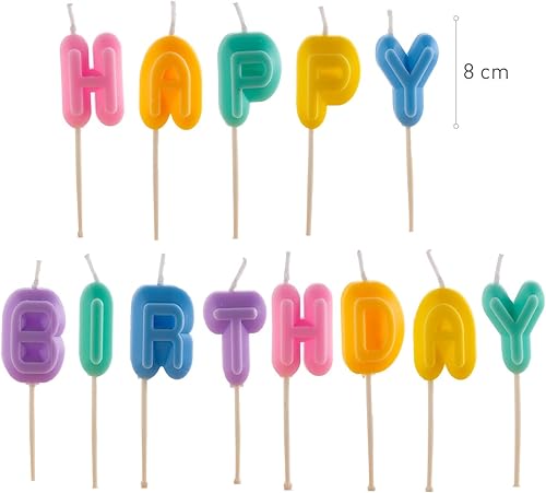 dekora - Lot de 6 Bougies d'Anniversaire Torsadées de 10 cm de Haut | Couleurs Pastel: Rose, Mauve, Orange, Bleu, Jaune et Vert | Idéal pour des Fêtes Mémorables - Nail Gallerys