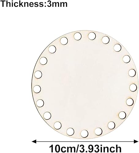 LKXHarleya 1 Fond de Panier en Bois Brut, Base Ronde au Crochet de 30 cm pour Tissage, Tricot, Loisirs créatifs, Marron - Nail Gallerys