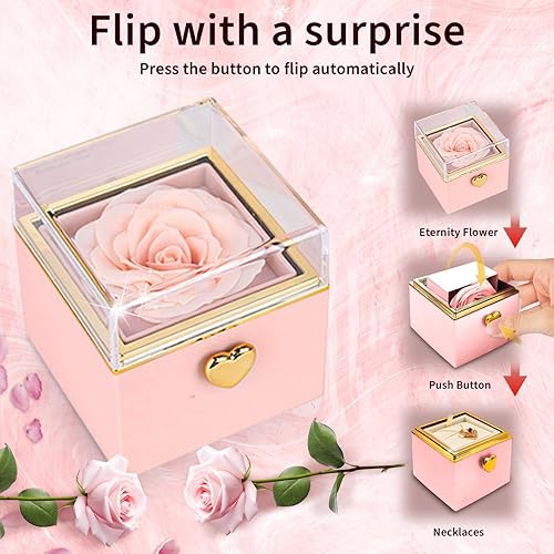 auvstar Rose Eternelle,Rose Eternel,Coffret Saint Valentin,Fleur Eternelle,Coffret Cadeau Femme avec des Boutons,Cadeau Saint Valentin Femme,Cadeau Fete des Grand Mere - Nail Gallerys