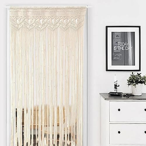 Boho Curtains, 35x71 Pouces Cotton Woven Macrame Rideau, Suspendu décorant décoratif décoratif pour Le Placard de Porte de fenêtre, Pas Canne, Macrame - Nail Gallerys