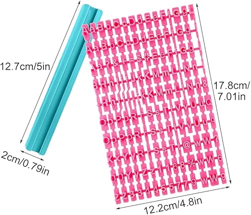 Lot de 150 Moule Alphabet Chiffre Pâtisserie,Tampons à Biscuits l'alphabet, avec Lettres minuscules et majuscules, emporte-pièces Timbres ponctuation Tampon gaufrer pour créer des Messages(Rose) - Nail Gallerys