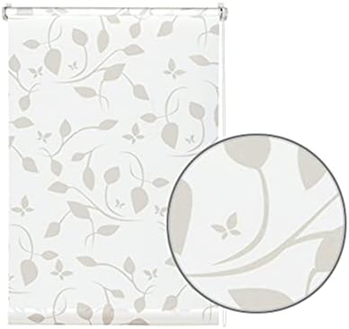 GARDINIA EASYFIX Store Enrouleur Dekor 100 Scandinavian à Coller ou à Serrer, sans Perçage, Opaque, Translucide, Blanc/Naturel, 65 x 180 cm - Nail Gallerys