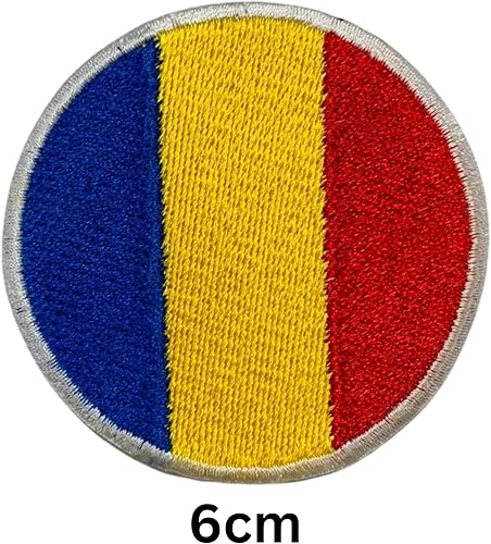 BeBuz Écusson brodé Drapeau Roumanie Rond ou Circulaire 6 cm Écusson Thermocollant à Coudre Militaire Tactique Badge pour Vestes Sacs à Dos Chapeaux Vêtements - Nail Gallerys